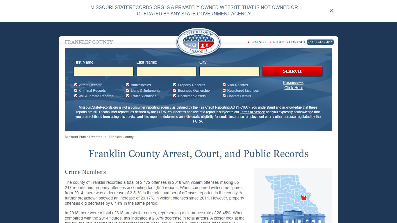 Franklin County Arrest, Court, and Public Records