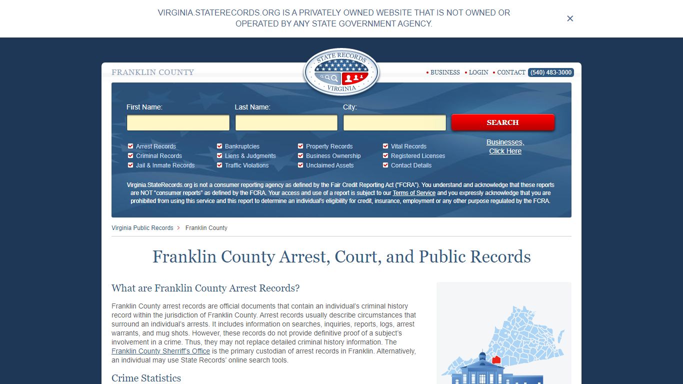 Franklin County Arrest, Court, and Public Records